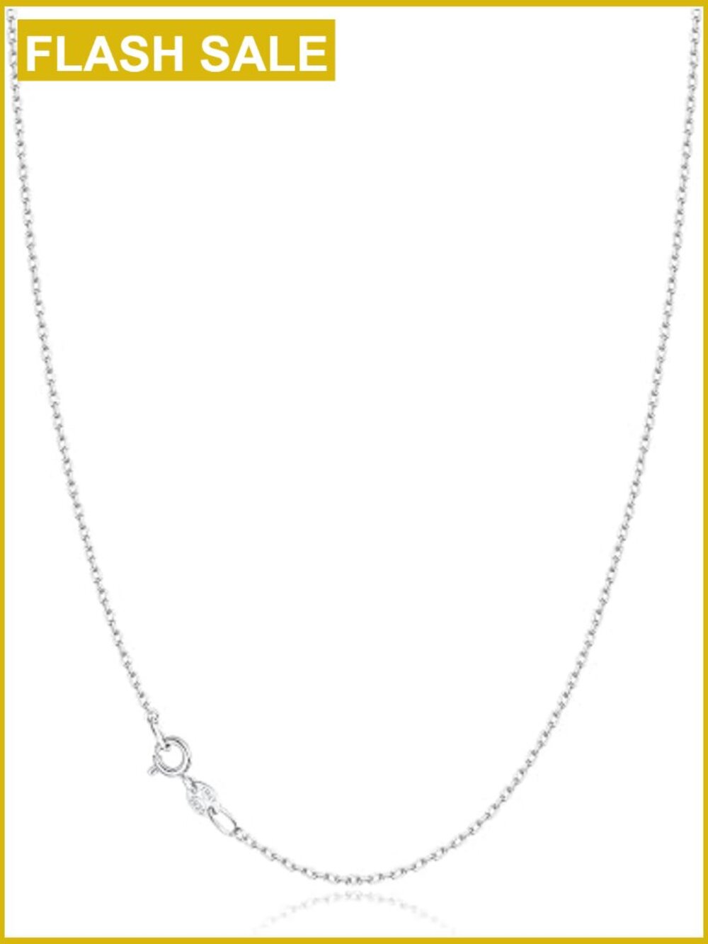 18K Gold Plated Sterling Silver Cable Chain Necklace for Women, Shiny & Sturdy